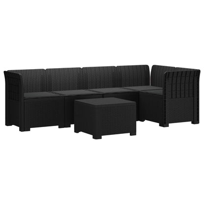Divano da Giardino 5 Posti con Cuscini Stile Rattan PP | homemem39