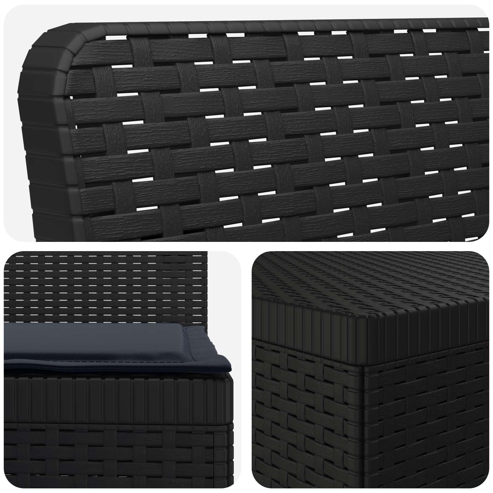 Divano da Giardino 5 Posti con Cuscini Stile Rattan PP | homemem39