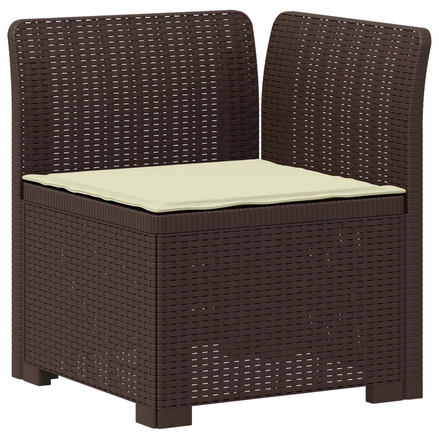 Divano da Giardino 5 Posti con Cuscini Stile Rattan PP Marrone | homemem39