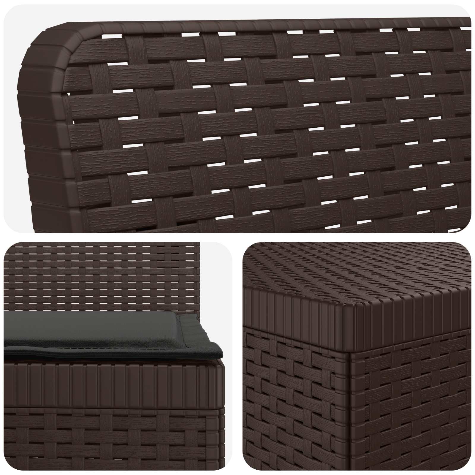 Divano da Giardino 5 Posti con Cuscini Stile Rattan PP Marrone | homemem39