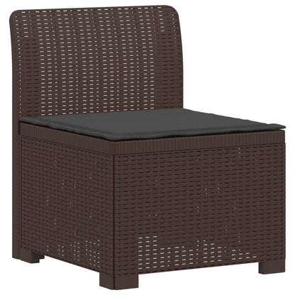 Divano da Giardino 5 Posti con Cuscini Stile Rattan PP Marrone | homemem39