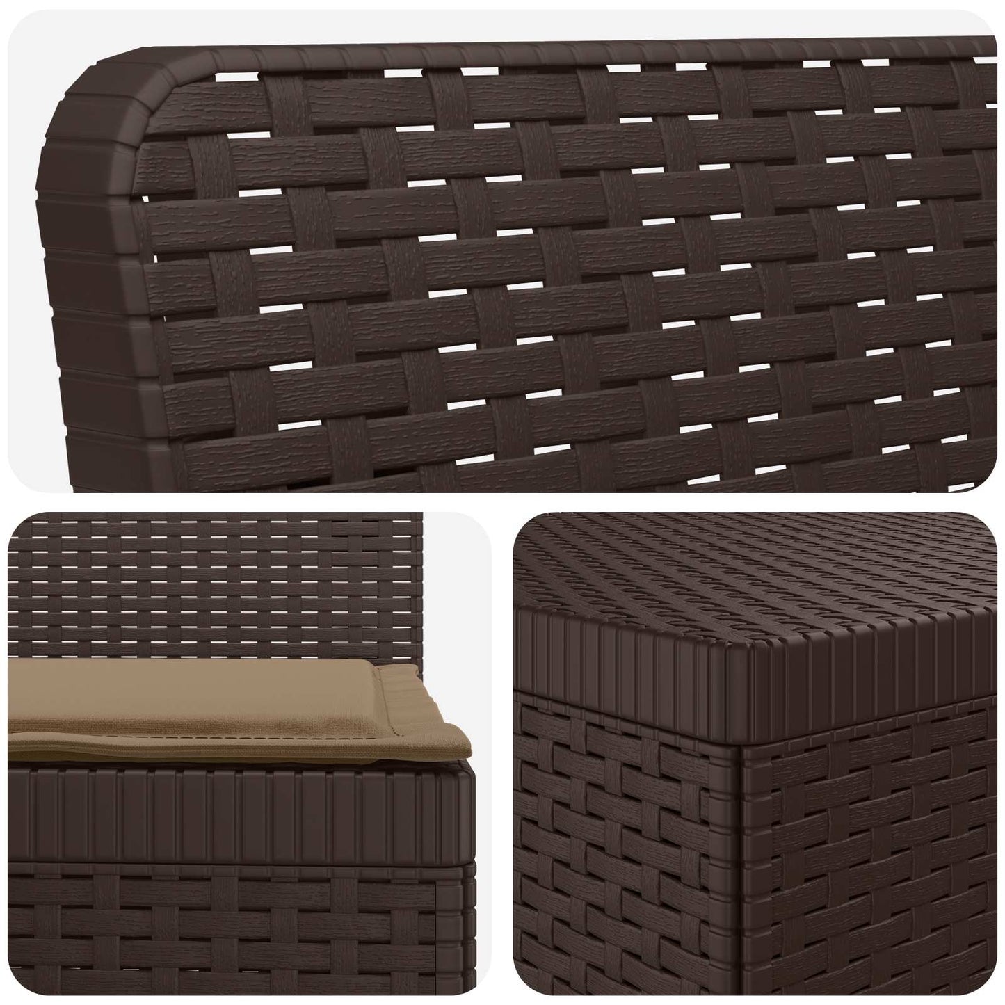 Divano da Giardino 5 Posti con Cuscini Stile Rattan PP Marrone | homemem39