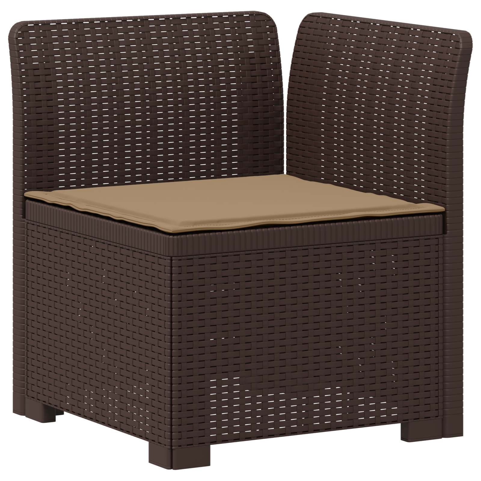 Divano da Giardino 5 Posti con Cuscini Stile Rattan PP Marrone | homemem39