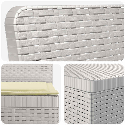 Divano da Giardino 5 Posti con Cuscini Stile Rattan PP Bianco | homemem39