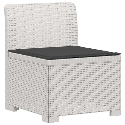 Divano da Giardino 5 Posti con Cuscini Stile Rattan PP Bianco | homemem39