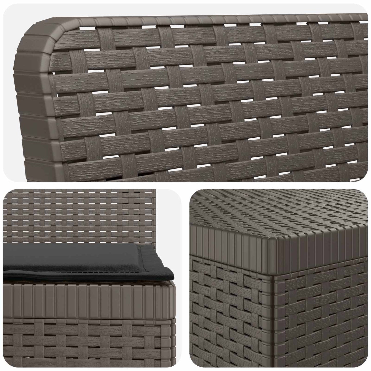 Divano da Giardino 5 Posti con Cuscini Stile Rattan PP | homemem39