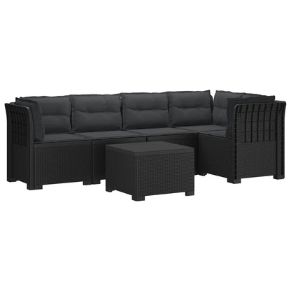 Divano da Giardino 5 Posti con Cuscini Stile Rattan PP | homemem39