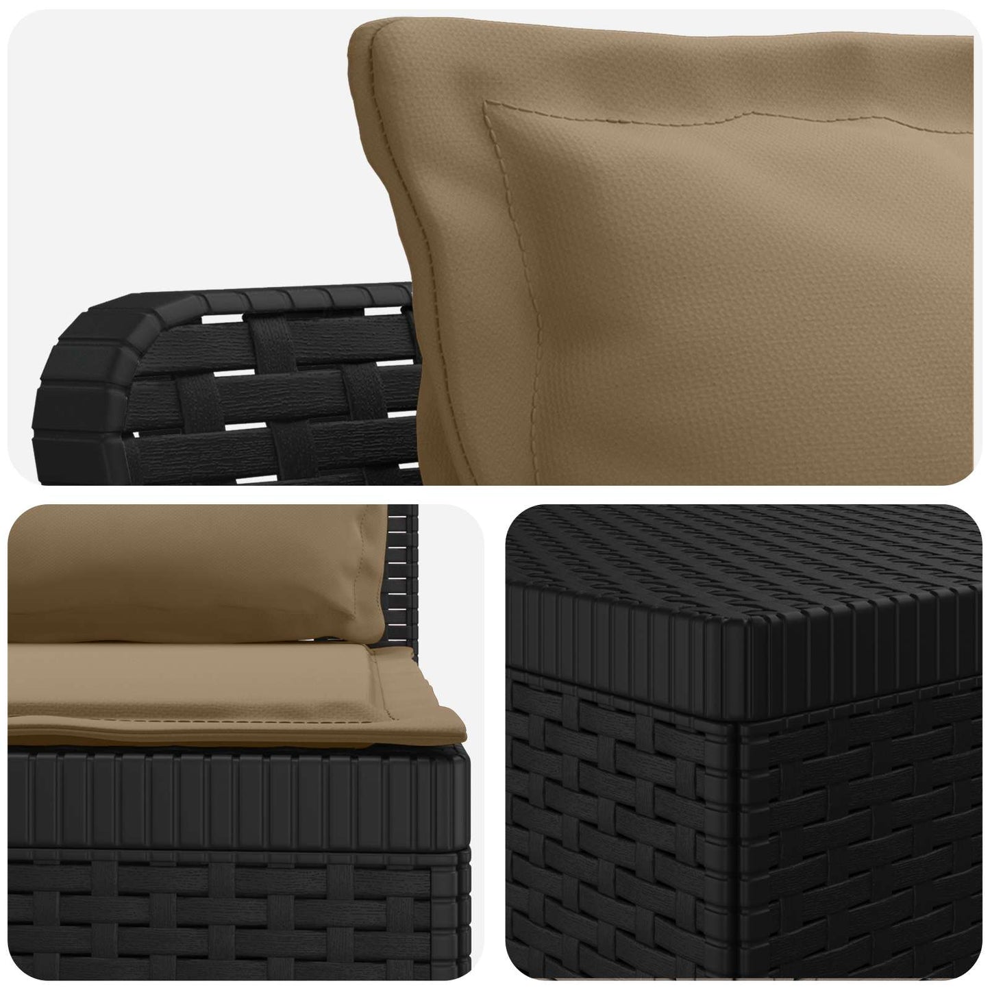 Divano da Giardino 5 Posti con Cuscini Stile Rattan PP | homemem39