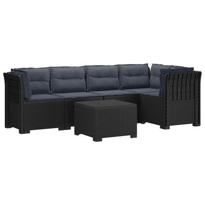 Divano da Giardino 5 Posti con Cuscini Stile Rattan PP | homemem39
