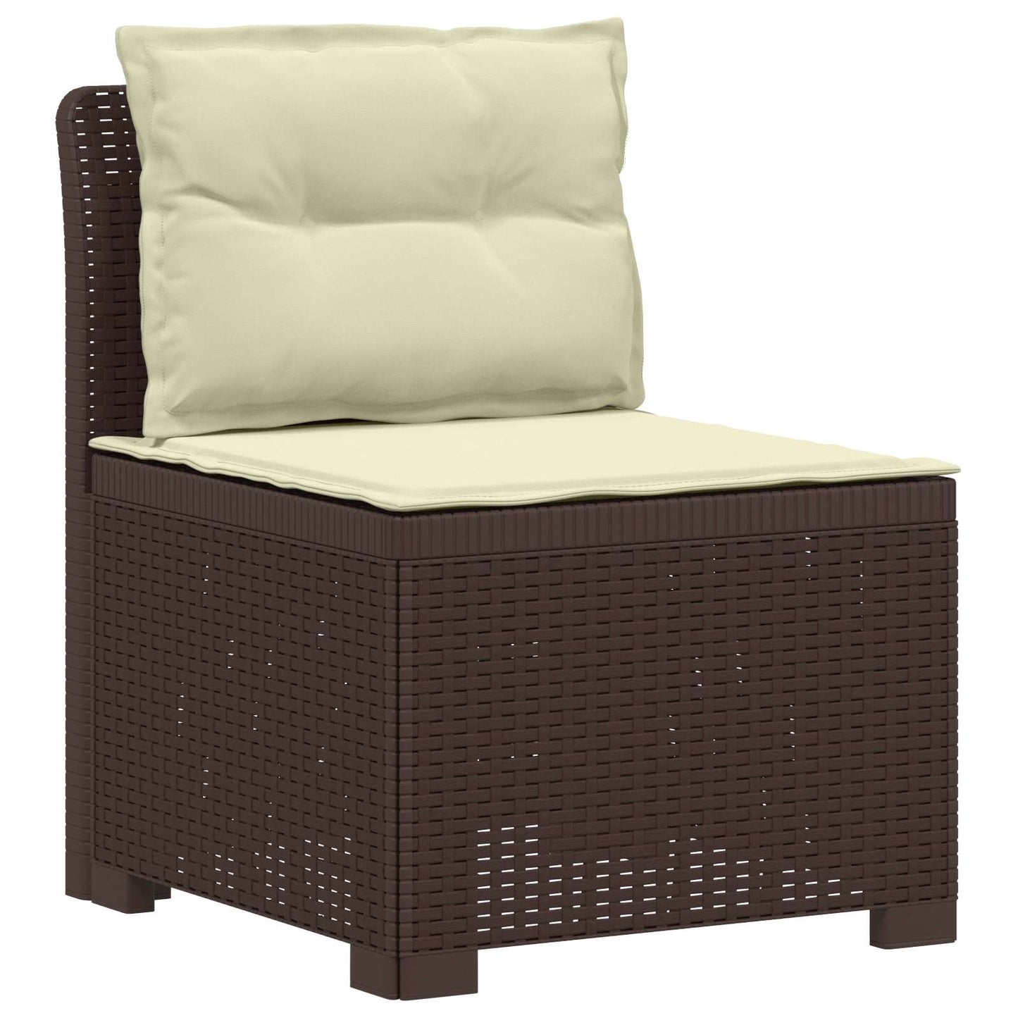 Divano da Giardino 5 Posti con Cuscini Stile Rattan PP Marrone | homemem39