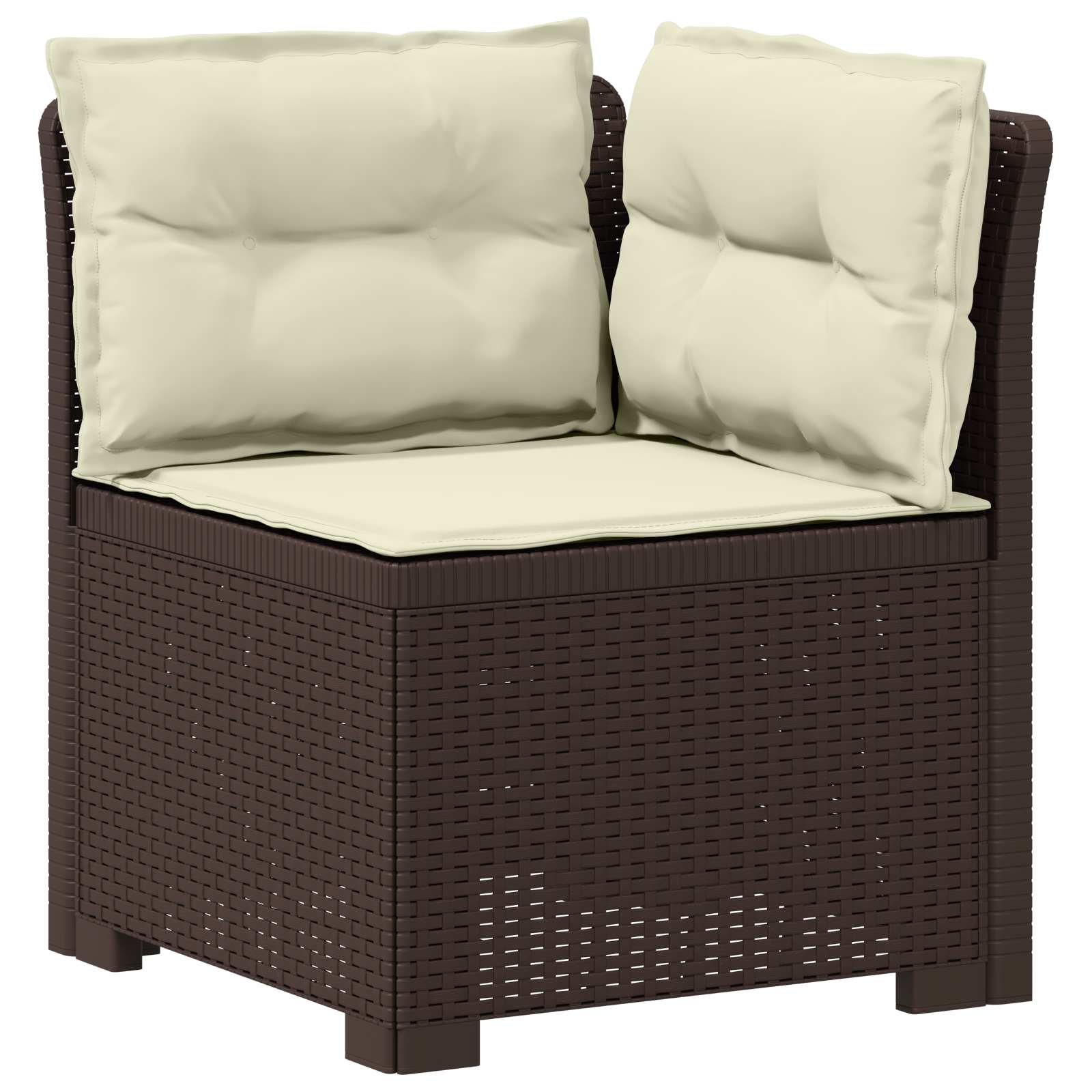 Divano da Giardino 5 Posti con Cuscini Stile Rattan PP Marrone | homemem39