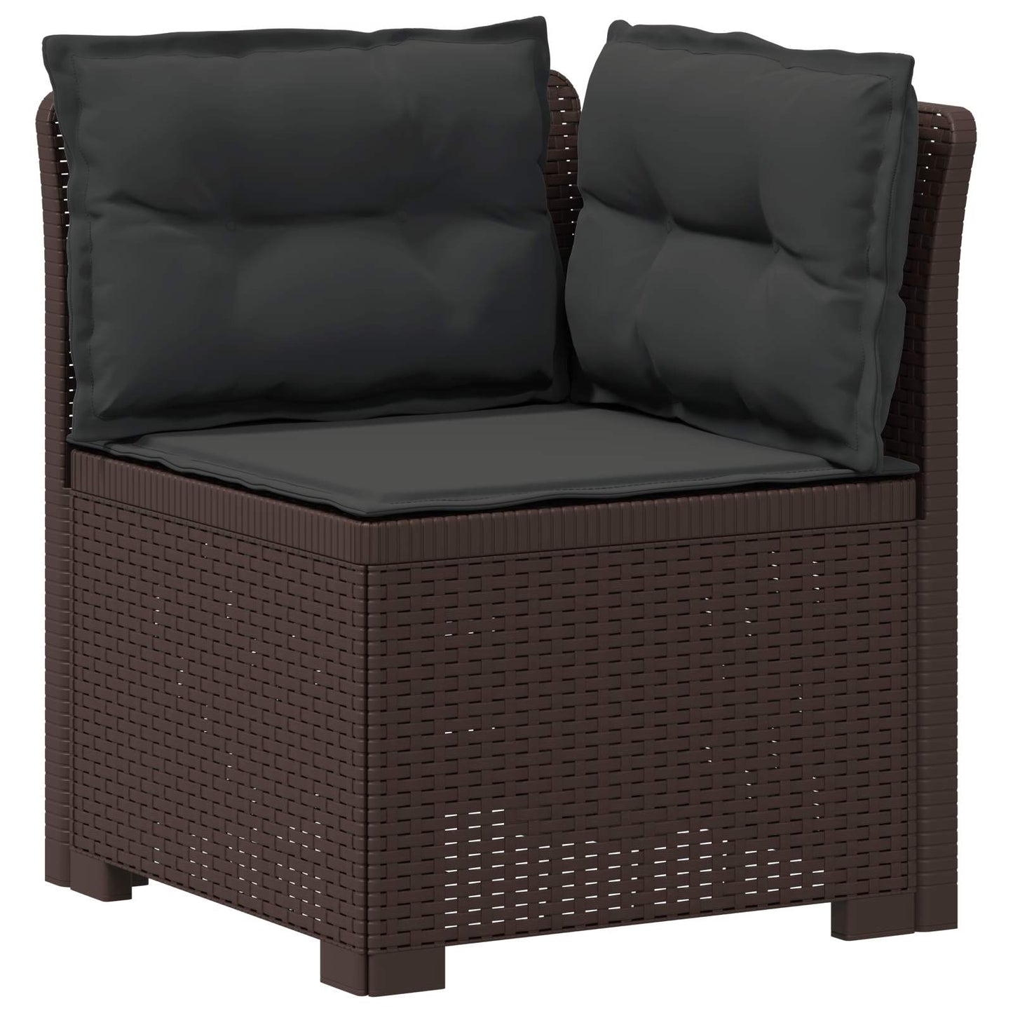 Divano da Giardino 5 Posti con Cuscini Stile Rattan PP Marrone | homemem39