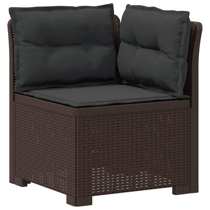 Divano da Giardino 5 Posti con Cuscini Stile Rattan PP Marrone | homemem39
