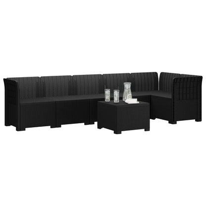 Divano da Giardino 6 Posti Aspetto Rattan PP Antracite | homemem39