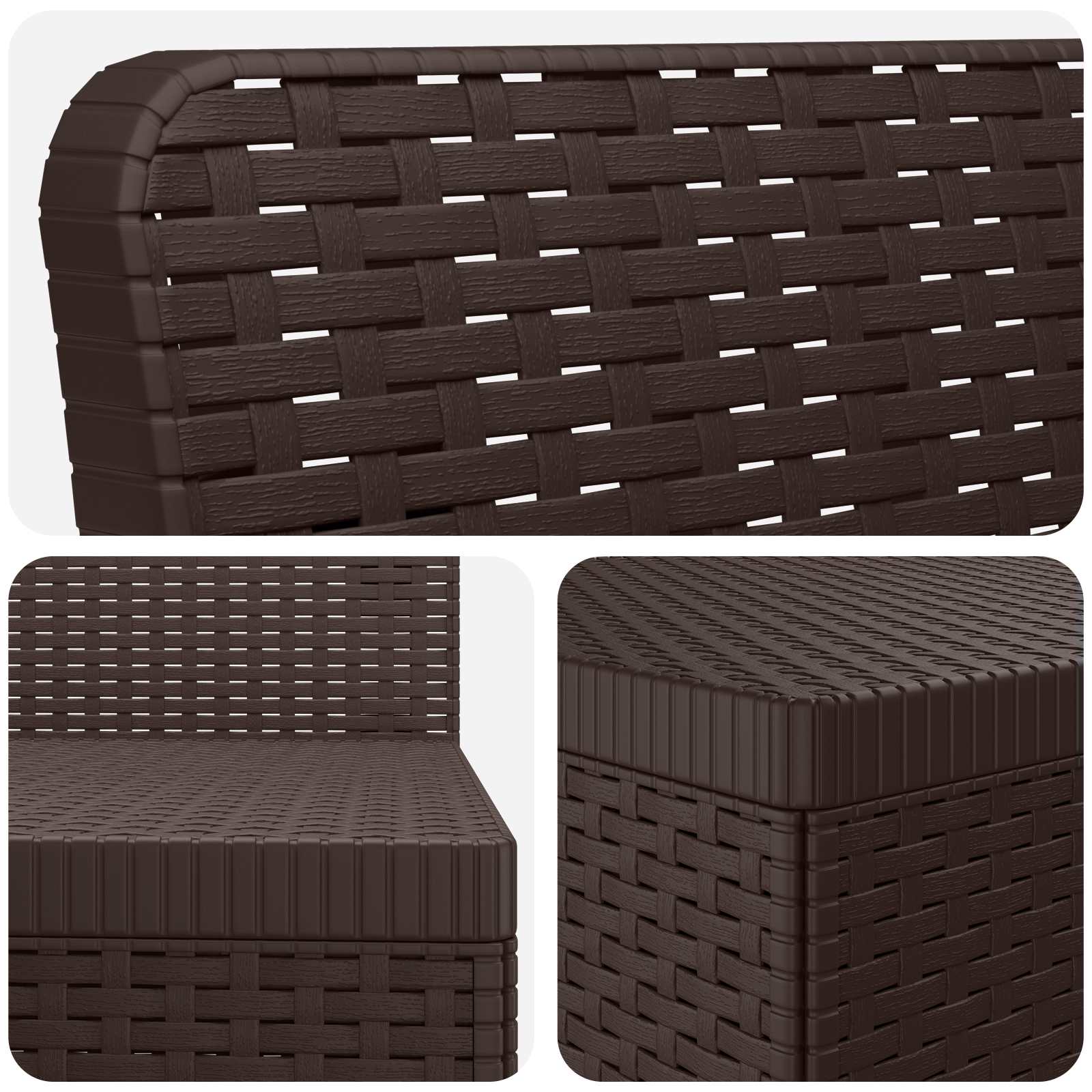 Divano da Giardino 6 Posti Aspetto Rattan PP Marrone | homemem39