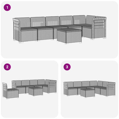 Divano da Giardino 6 Posti Aspetto Rattan PP Marrone | homemem39