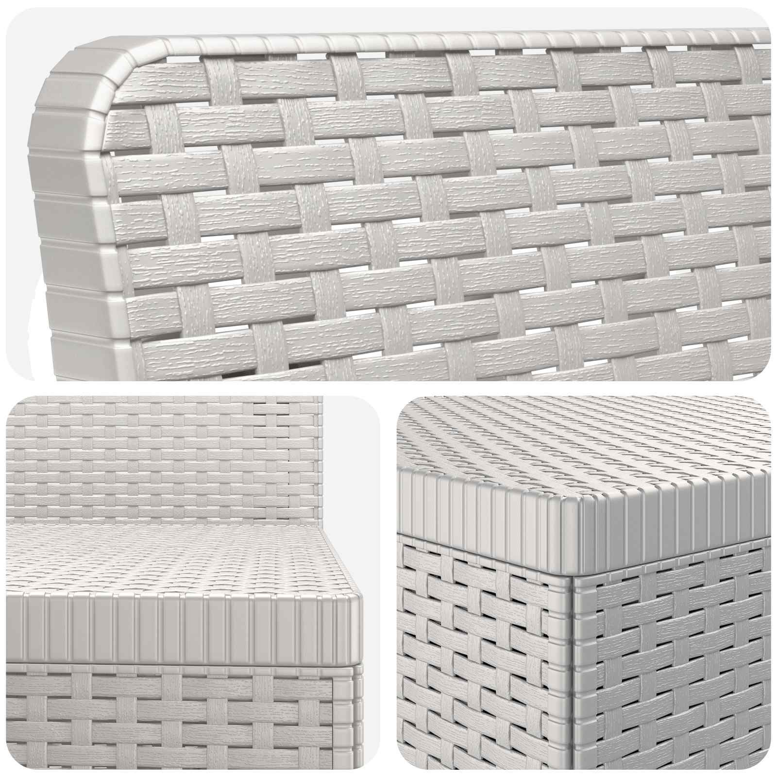 Divano da Giardino 6 Posti Aspetto Rattan PP Bianco | homemem39