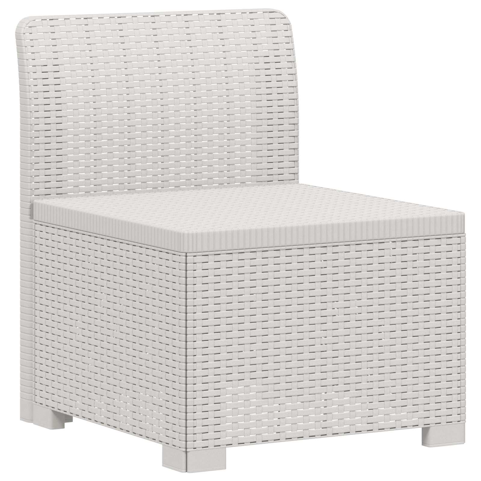 Divano da Giardino 6 Posti Aspetto Rattan PP Bianco | homemem39