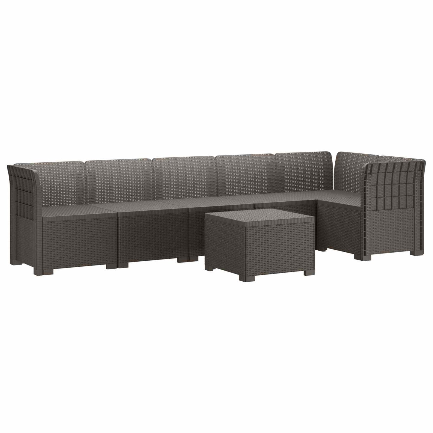Divano da Giardino 6 Posti Aspetto Rattan PP Grigio Chiaro | homemem39