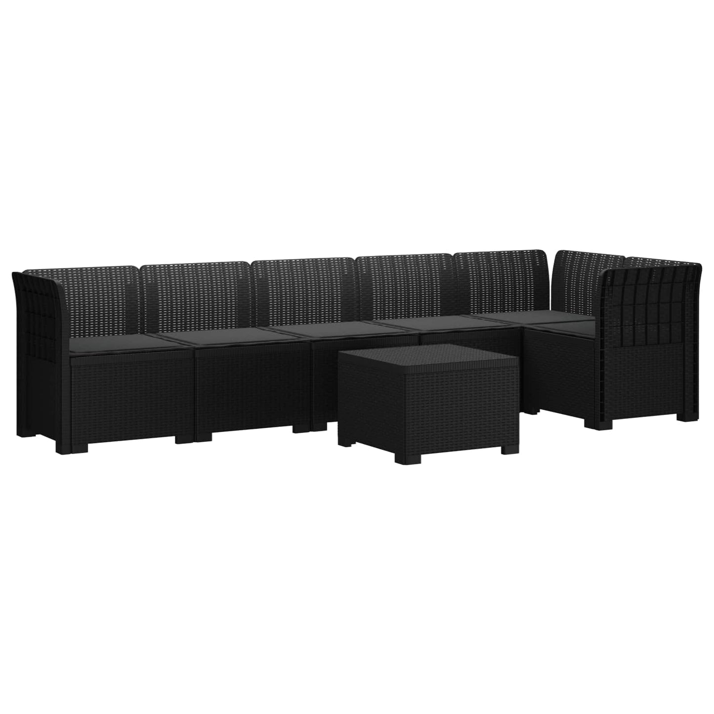 Divano da Giardino 6 Posti con Cuscini Aspetto Rattan PP | homemem39