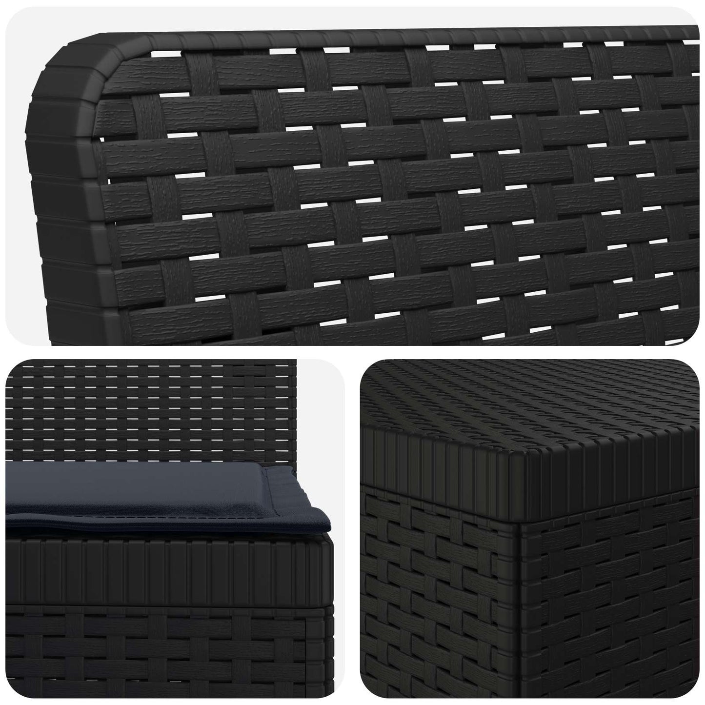 Divano da Giardino 6 Posti con Cuscini Aspetto Rattan PP | homemem39