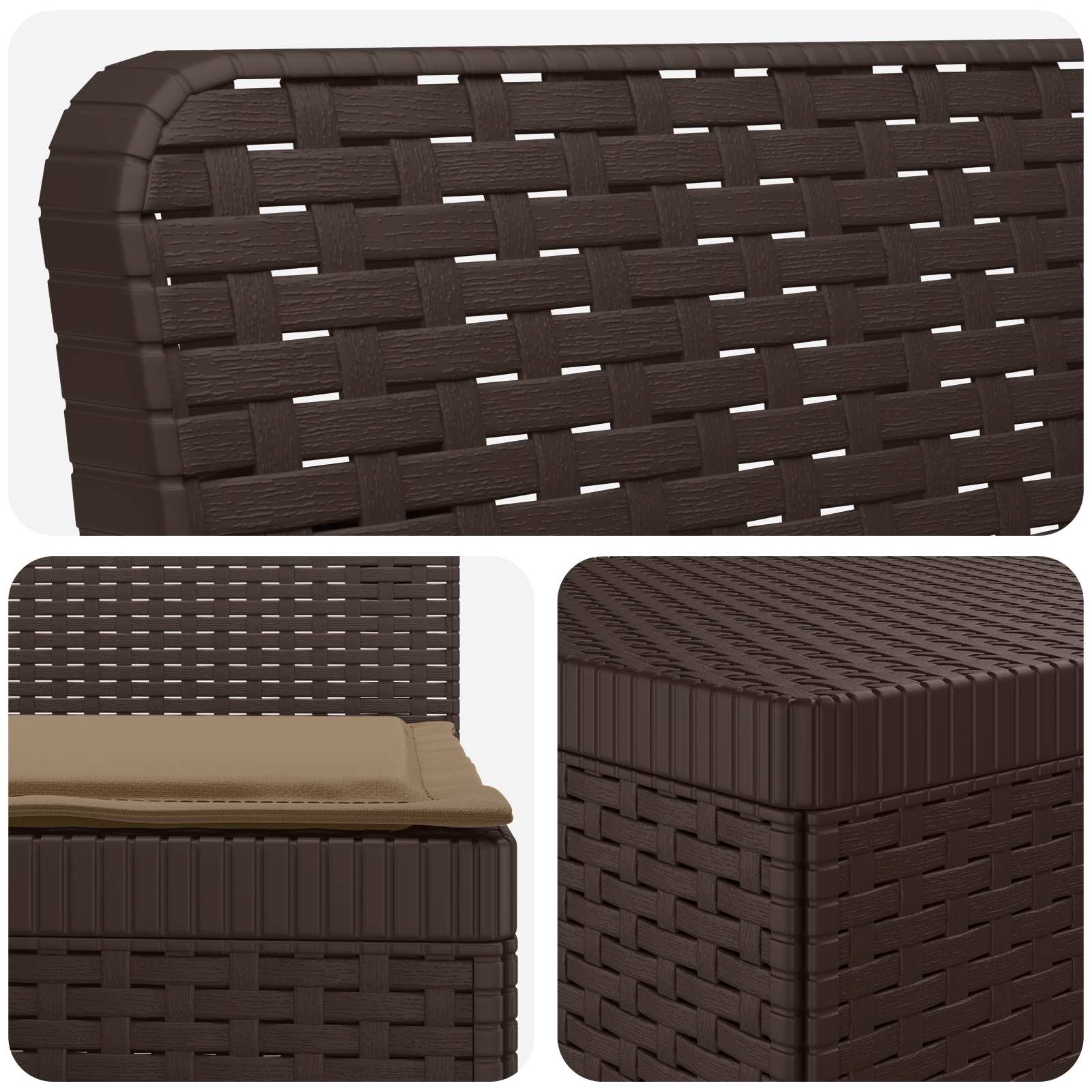 Divano da Giardino 6 Posti con Cuscini Aspetto Rattan PP | homemem39