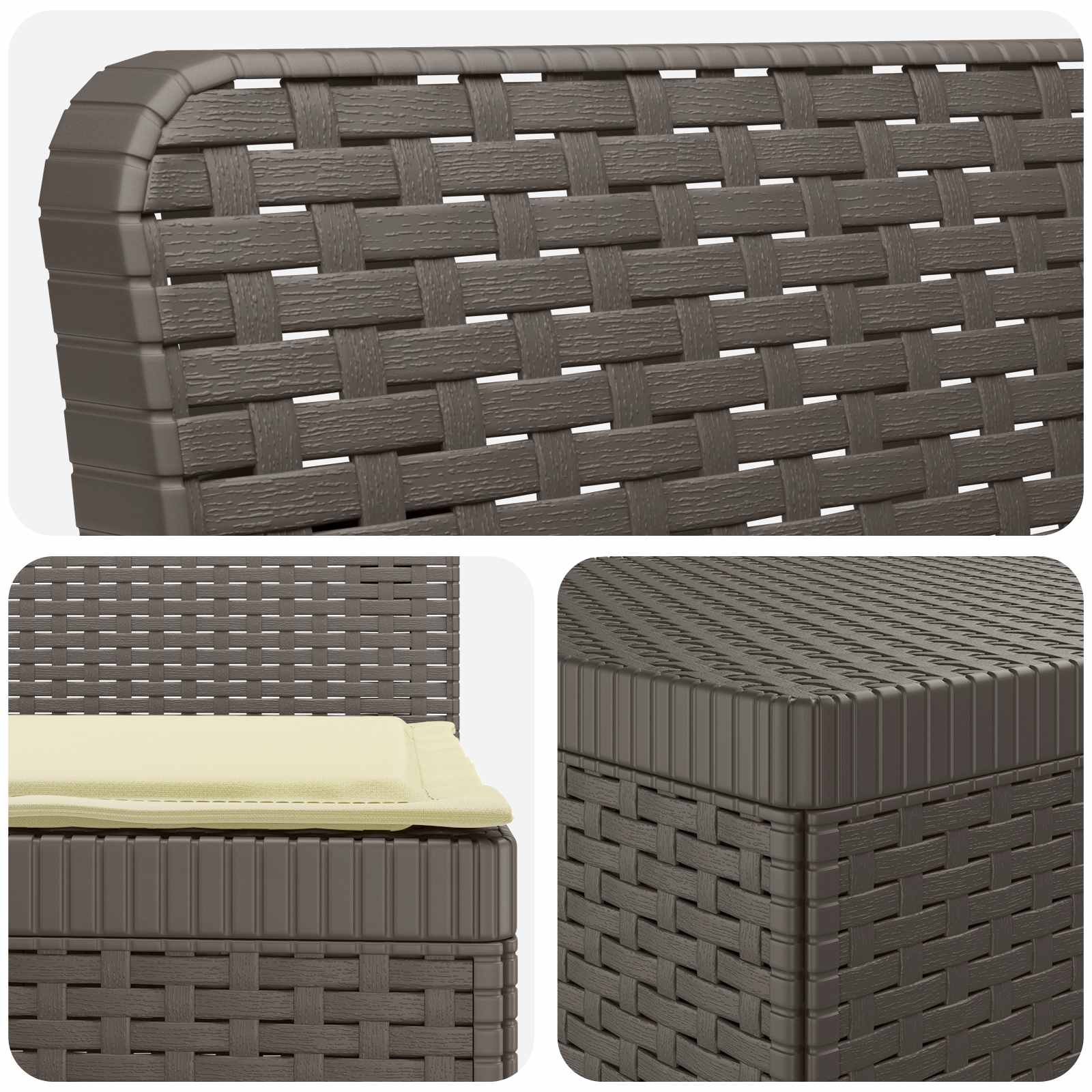 Divano da Giardino 6 Posti con Cuscini Aspetto Rattan PP | homemem39