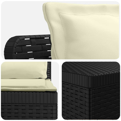 Divano da Giardino 6 Posti con Cuscini Aspetto Rattan PP | homemem39