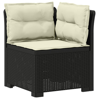 Divano da Giardino 6 Posti con Cuscini Aspetto Rattan PP | homemem39