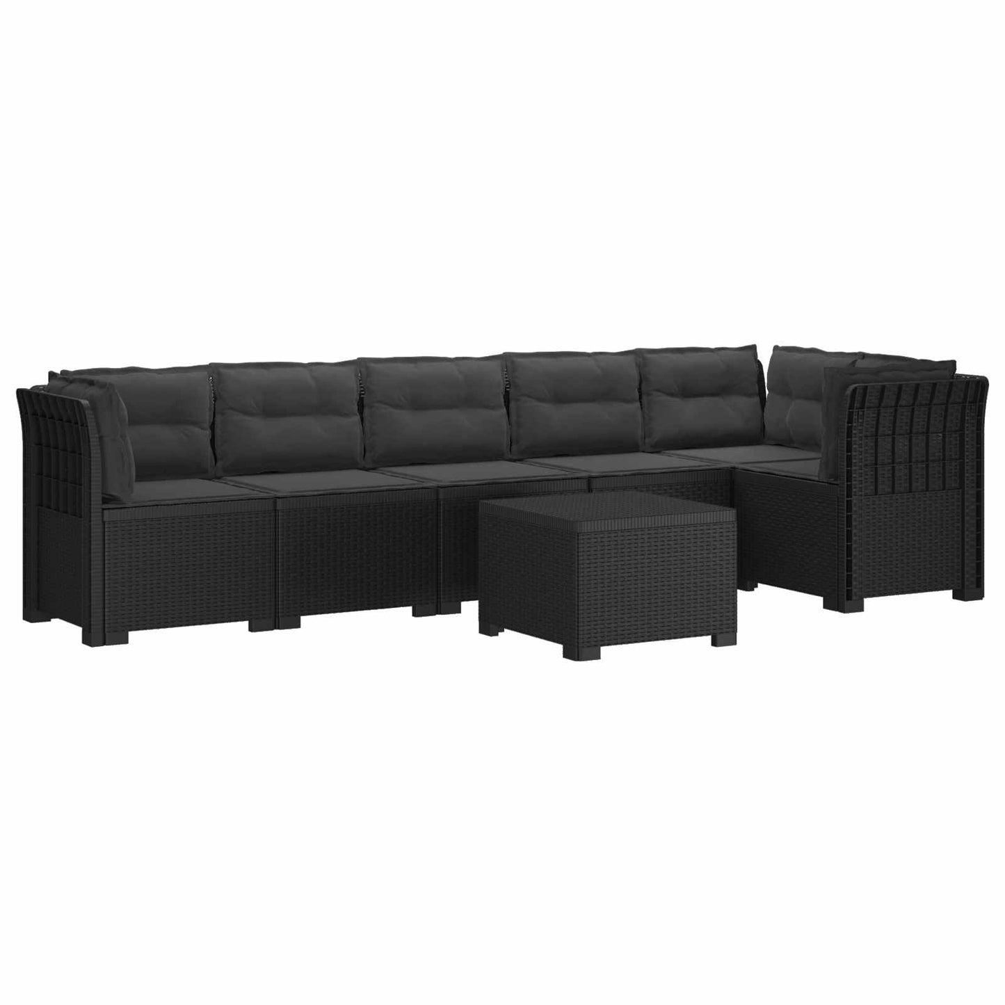 Divano da Giardino 6 Posti con Cuscini Aspetto Rattan PP | homemem39