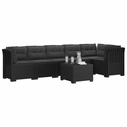 Divano da Giardino 6 Posti con Cuscini Aspetto Rattan PP | homemem39