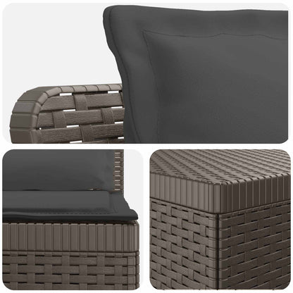Divano da Giardino 6 Posti con Cuscini Aspetto Rattan PP | homemem39