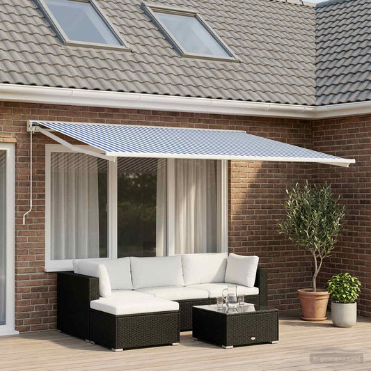 Telo di ricambio per tenda da sole Blu e Bianco 250 x 200 cm | homemem39