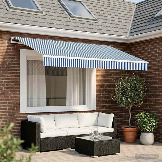 Telo di ricambio per tenda da sole Blu e Bianco 350 x 250 cm | homemem39