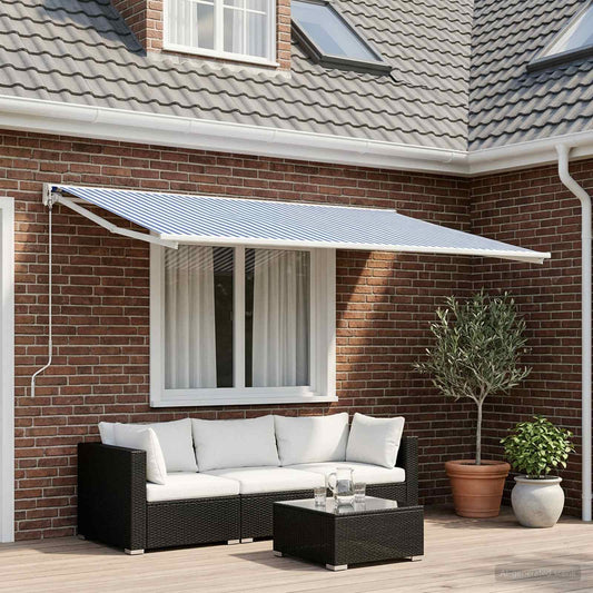 Telo di ricambio per tenda da sole Blu e Bianco 600 × 350 cm | homemem39