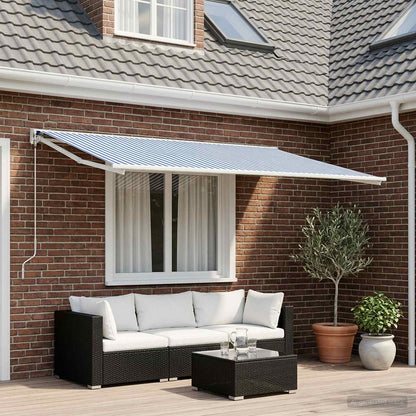 Telo di ricambio per tenda da sole Blu e Bianco 500 × 350 cm | homemem39