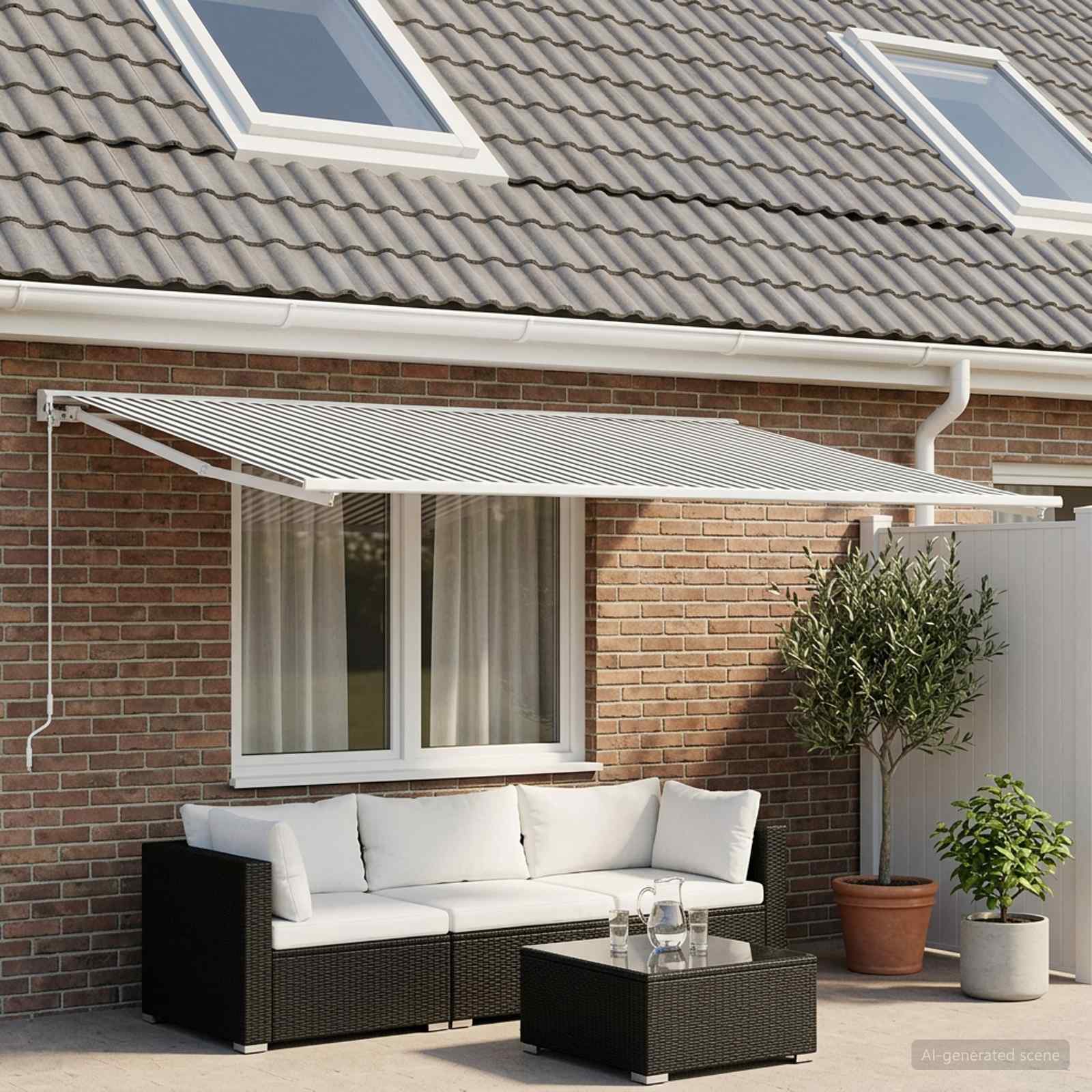 Telo di ricambio per tenda da sole Antracite e Bianco | homemem39