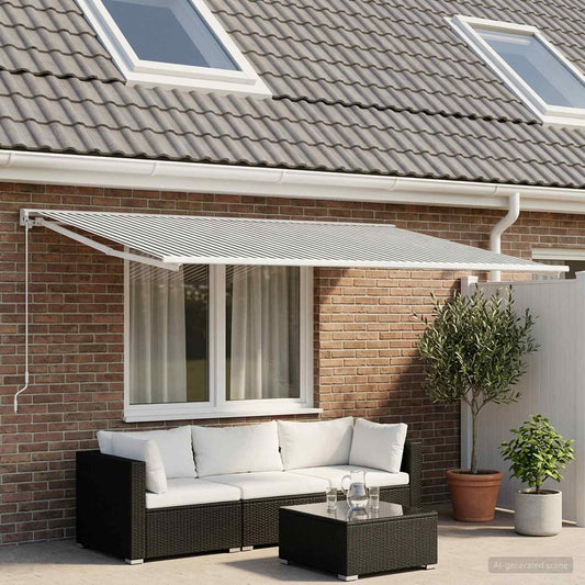 Telo di ricambio per tenda da sole Antracite e Bianco | homemem39