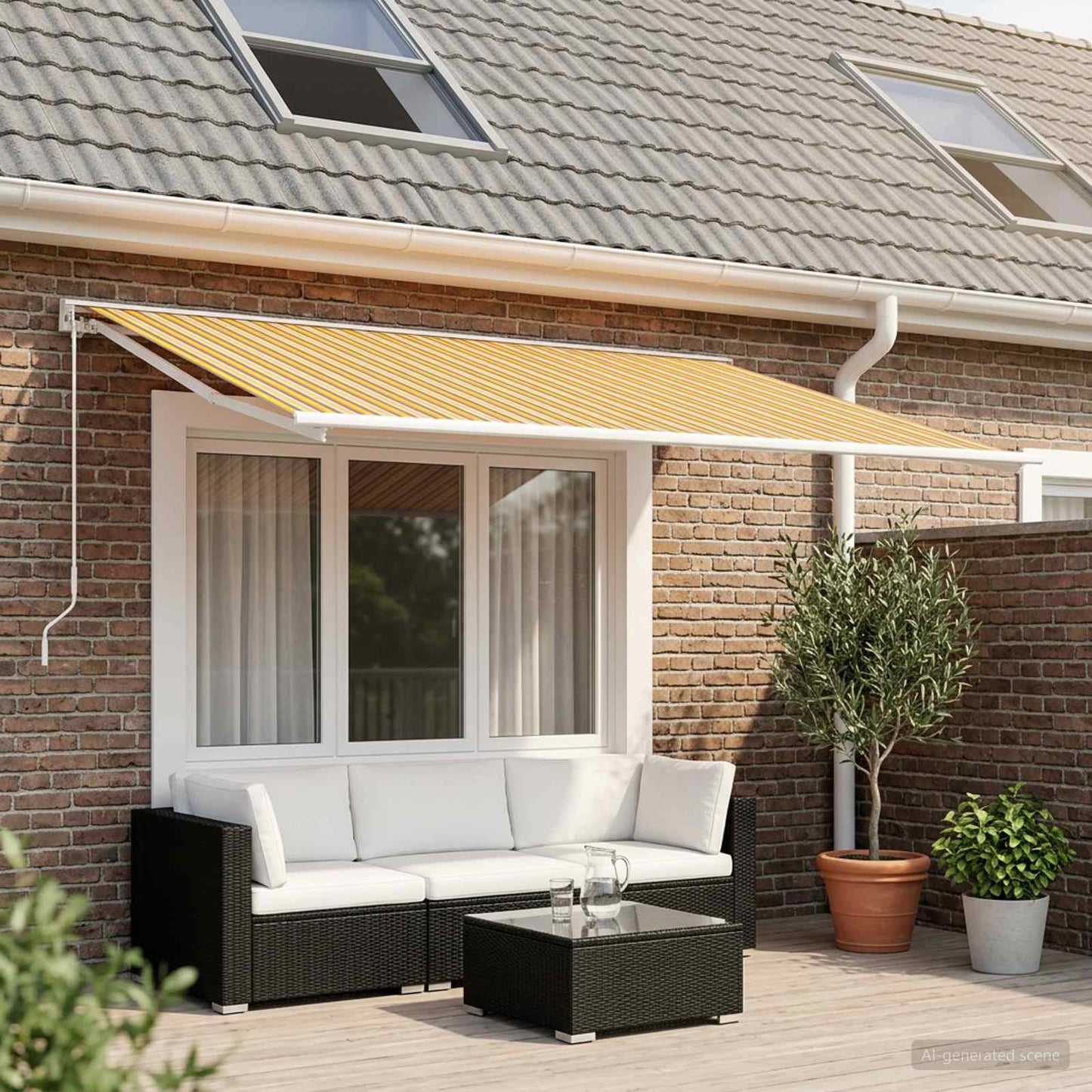 Telo di ricambio per tenda da sole Arancione e Nero Poliestere | homemem39