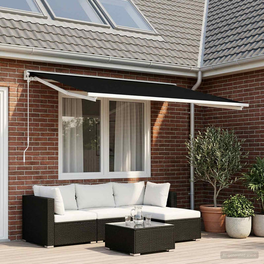 Telo di ricambio per tenda da sole Nero 300 x 250 cm Poliestere | homemem39