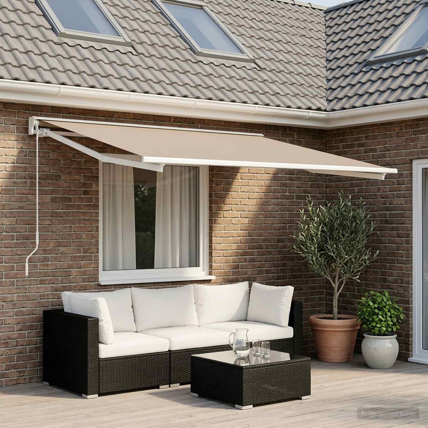 Telo di ricambio per tenda da sole Beige 600 × 300 cm