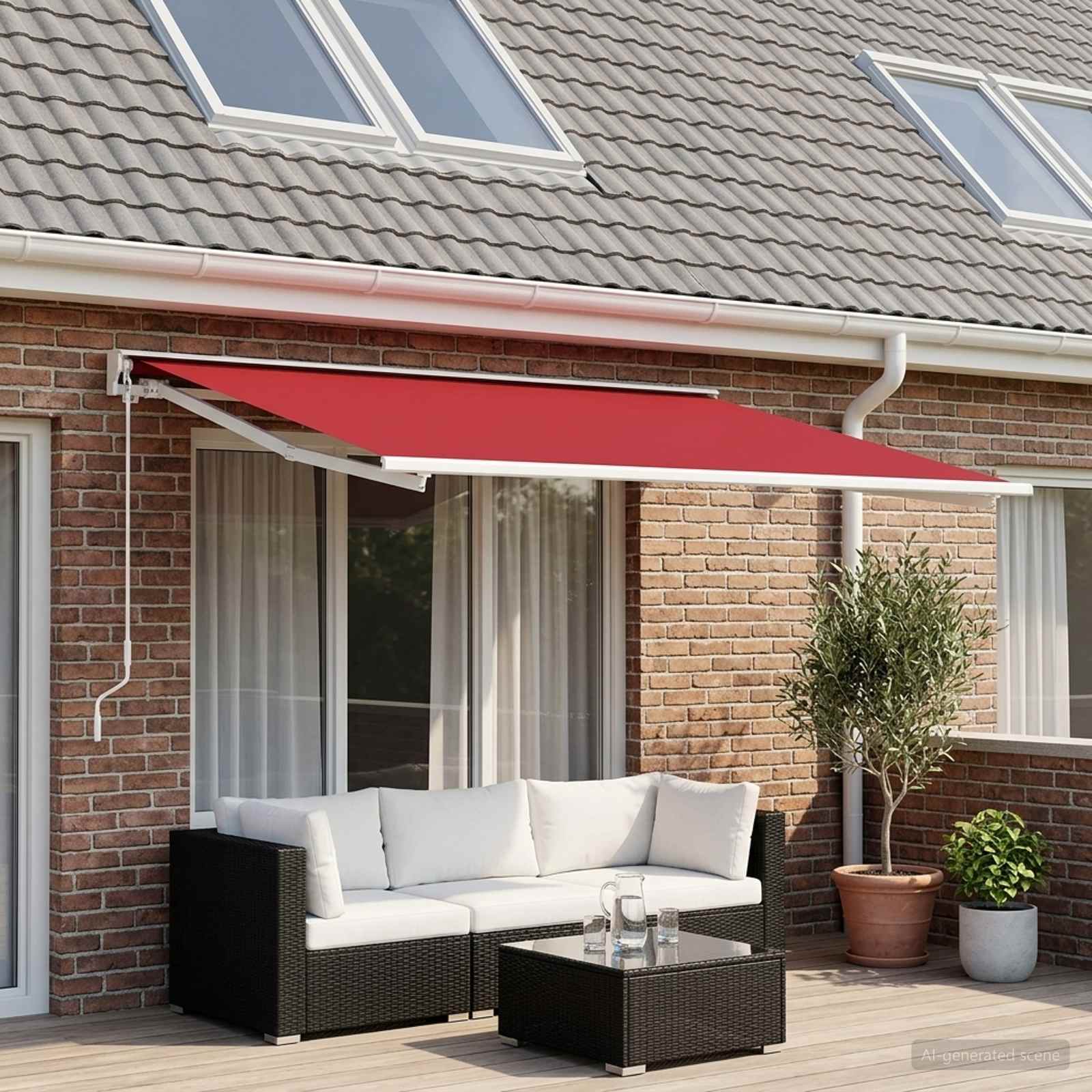 Telo di ricambio per tenda da sole Rosso 400 × 300 cm | homemem39
