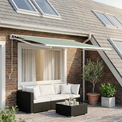 Telo di ricambio per tenda da sole Verde e Bianco 350 x 250 cm | homemem39