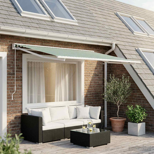 Telo di ricambio per tenda da sole Verde e Bianco 450 × 300 cm | homemem39