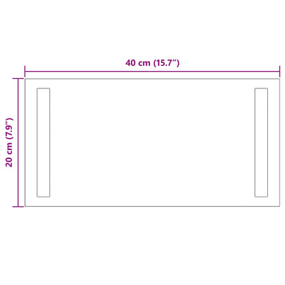 Specchio da bagno LED Trasparente 40 x 20 cm vetro temperato | homemem39