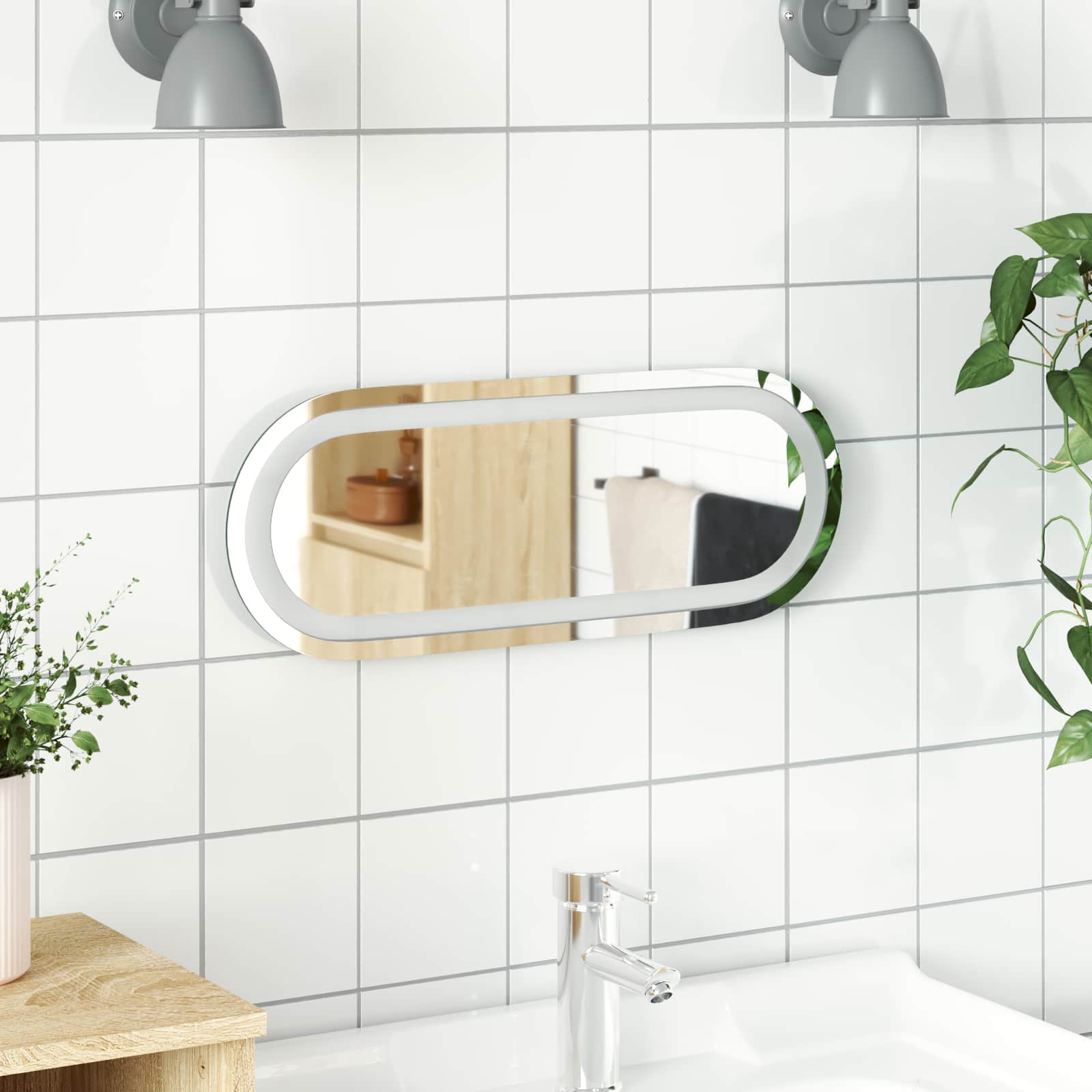 Specchio da bagno LED Trasparente 40 x 15 cm vetro temperato | homemem39