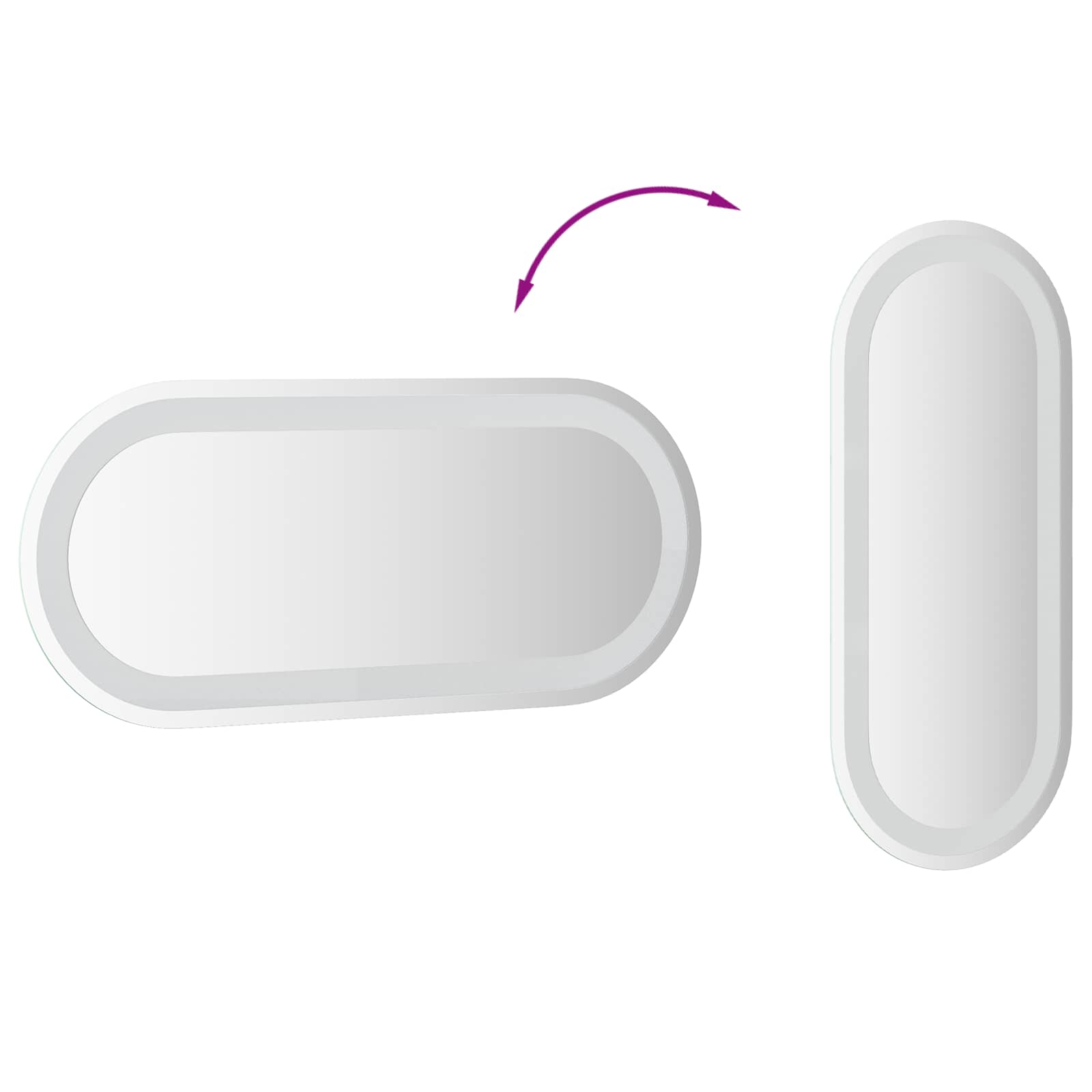 Specchio da bagno LED Trasparente 70 x 30 cm vetro temperato | homemem39