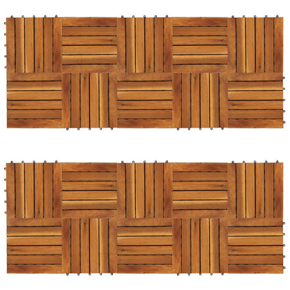 Piastrella per Decking 20 pcs Marrone 30 x 30 cm