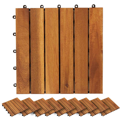 Piastrella per Decking 30 pcs Marrone 30 x 30 cm | homemem39