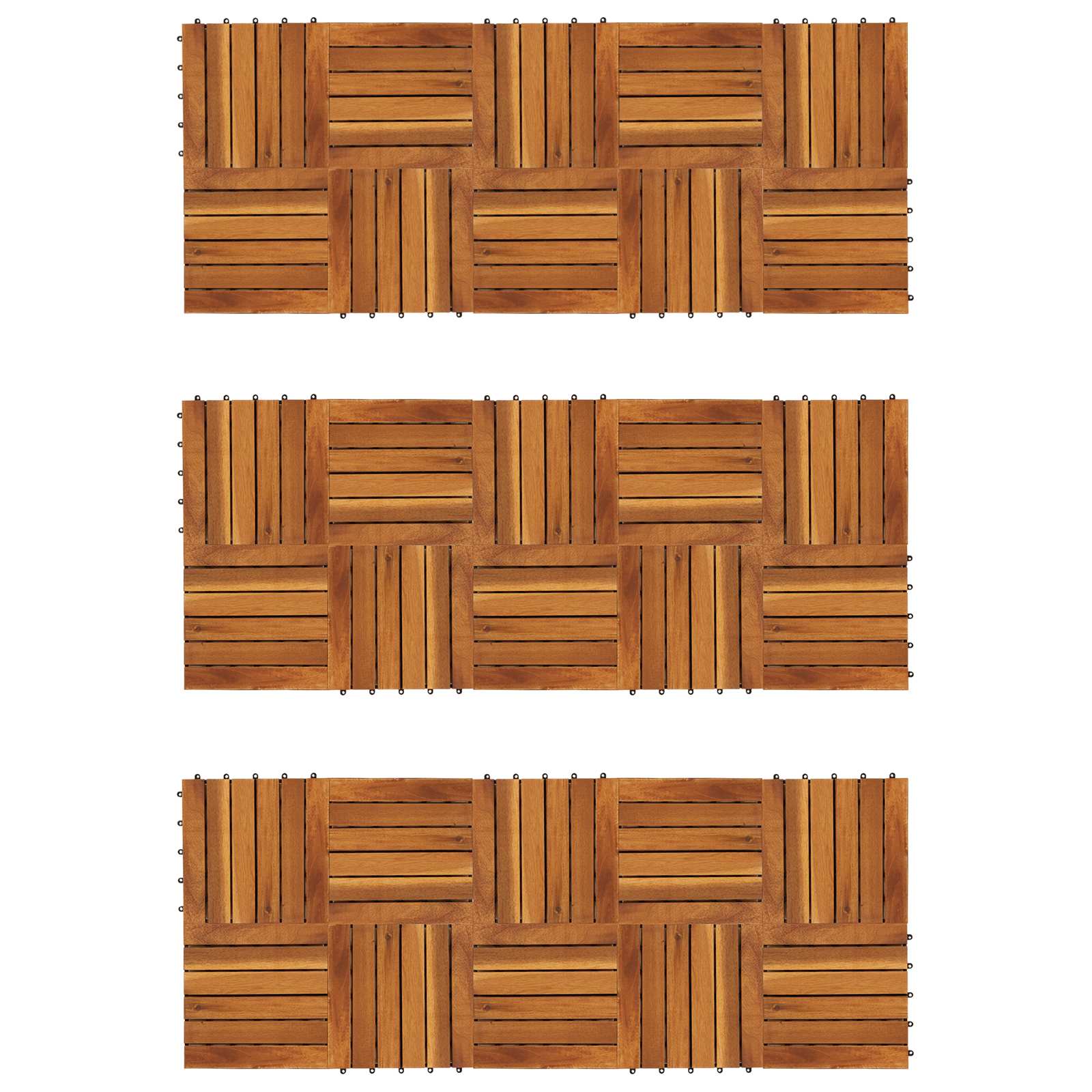 Piastrella per Decking 30 pcs Marrone 30 x 30 cm | homemem39